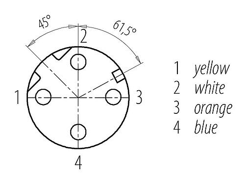 联系安排 (外掛程式側) M12 直头孔头电缆连接器, 极数: 4, 屏蔽, 预铸电缆, IP67, UL 2238, Profinet /以太网CAT5e, PUR, 绿色, 4xAWG 22, 10m