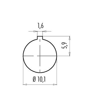 安装说明 卡扣式 针头法兰座, 极数: 4, 非屏蔽, 焊接, IP40, M10x0.75, 板前安装