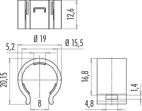 Scale drawing Safety clip