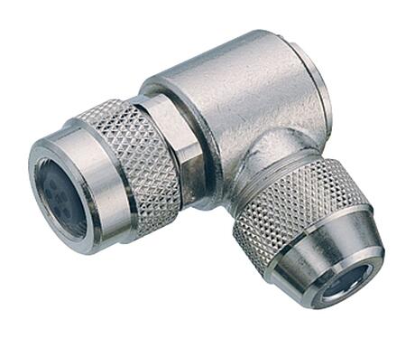 Illustration M9 Female angled connector, Contacts: 3, 3.5-5.0 mm, shieldable, solder, IP67