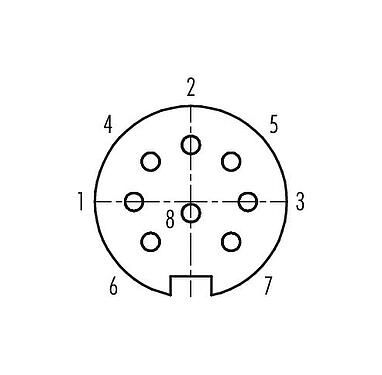 联系安排 (外掛程式側) 09 4832 25 08 - Push Pull 孔头法兰座, 极数: 8, 非屏蔽, 焊接, IP40