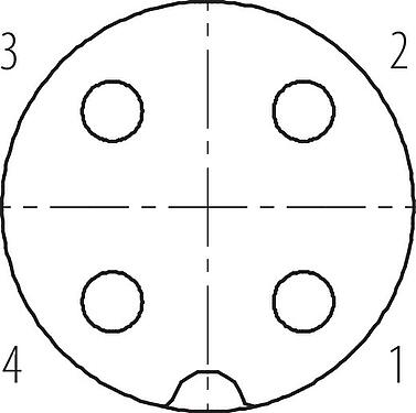 联系安排 (外掛程式側) M18 直头孔头电缆连接器, 极数: 4, 6.5-8.0mm, 非屏蔽, 螺钉接线, IP67, UL