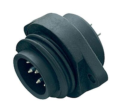 Illustration RD24 Male panel mount connector, Contacts: 6+PE, unshielded, solder, IP67