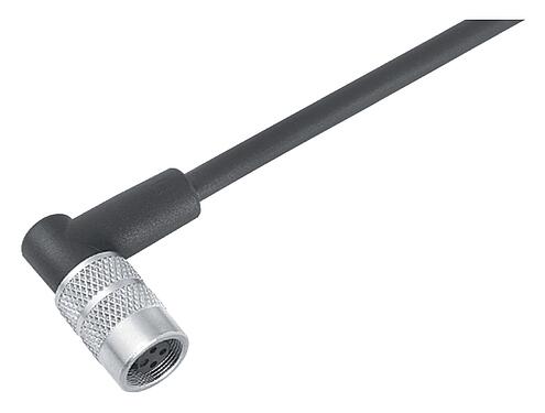Illustration 79 1452 275 03 - M9 Female angled connector, Contacts: 3, unshielded, moulded on the cable, IP67, PUR, black, 3 x 0.25 mm², 5 m