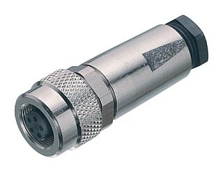 M9 Female cable connector, Contacts: 8, 3.5-5.0 mm, shieldable, solder, IP67, with shielding cuff