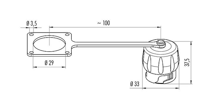 比例图 保护盖, IP68/IP69K配对, 带固定带