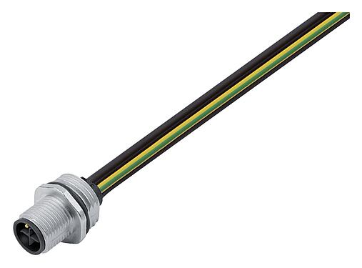 Illustration 76 0241 0136 00033-0200 - M12 Male panel mount connector, Contacts: 3, unshielded, single wires, IP68, UL, M16x1.5