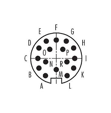 联系安排 (外掛程式側) 卡扣式 直头针头电缆连接器, 极数: 16, 3.0-6.0mm, 非屏蔽, 焊接, IP40