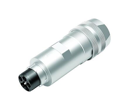 Illustration Bayonet Male cable connector, Contacts: 6 (3+PE+2), 7.0-14.0 mm, shieldable, screw clamp, IP67 plugged and locked, UL 2237