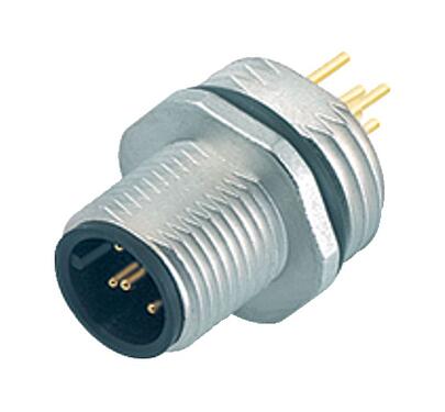 3D View 86 0231 0000 00005 - M12 Male panel mount connector, Contacts: 5, unshielded, THT, IP68, UL, M16x1.5