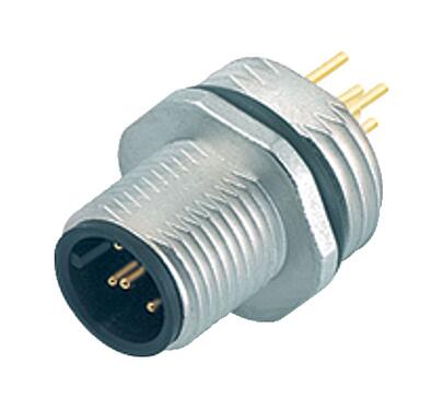 Illustration 86 0131 0000 00004 - M12 Male panel mount connector, Contacts: 4, unshielded, THT, IP68, UL, PG 9