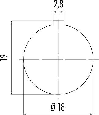 Assembly instructions / Panel cut-out Bayonet Male panel mount connector, Contacts: 4, unshielded, solder, IP40, M18x0,75, Front mounting
