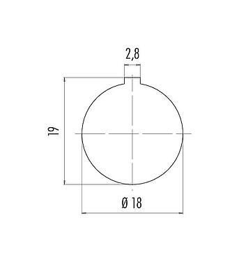 Assembly instructions / Panel cut-out Bayonet Female panel mount connector, Contacts: 24, unshielded, solder, IP40, M18x0,75, Front mounting