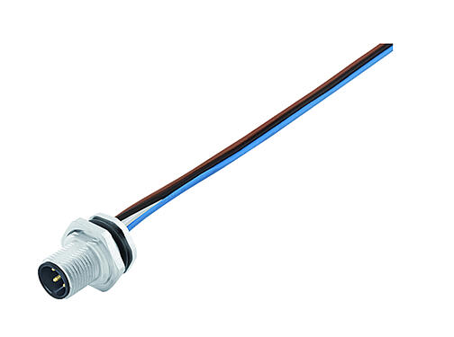 Illustration 76 0631 1015 00004-0200 - M12 Male panel mount connector, Contacts: 4, unshielded, single wires, IP68, M16x1.5, front fastened