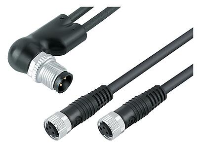 Automation Technology - Sensors and Actuators--Male angled duo connector - 2 female cable connectors_765_0_26_DG_SK