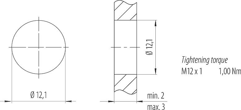 安装说明 M12 集成插头, 极数: 4, 可接屏蔽, SMT, IP67