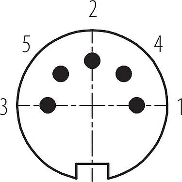 联系安排 (外掛程式側) M16 针头法兰座, 极数: 5 (05-b), 非屏蔽, 焊接, IP67, UL 2238, M18x0,75, 板前安装