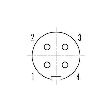 联系安排 (外掛程式側) 99 0410 00 04 - M9 直头孔头电缆连接器, 极数: 4, 3.5-5.0mm, 非屏蔽, 焊接, IP67
