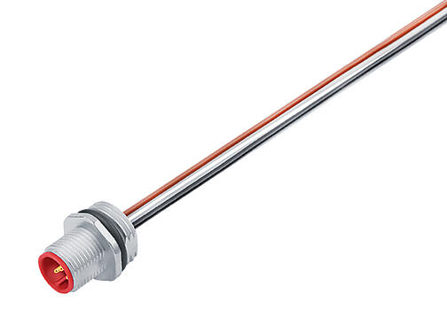 Illustration 76 0231 0011 00504-0200 - M12 Male panel mount connector, Contacts: 4, unshielded, single wires, IP68, UL, M16x1.5