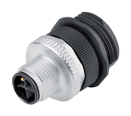 Illustration 99 0693 500 04 - M12 Male panel mount connector, Contacts: 3+PE, unshielded, screw clamp, IP68, UL, VDE, M20x1.5, for the power supply