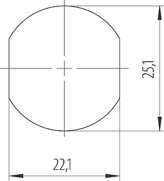安装说明 7/8" 用于穿控制柜, 极数: 5, 非屏蔽, 插拔式, IP67, VDE, 後壁安裝