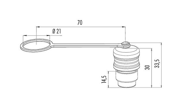 Scale drawing 08 2679 000 001 - Push-Pull - protective cap for flange connectors; Series 440