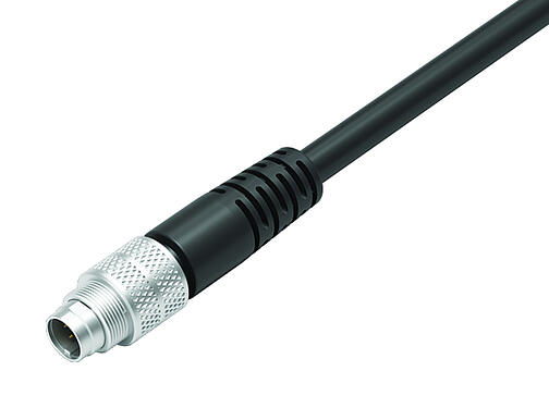 3D View 79 1425 15 08 - M9 Male cable connector, Contacts: 8, shielded, moulded on the cable, IP67, PUR, black, 8 x 0.14 mm², 5 m