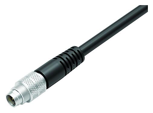Illustration 79 1401 15 02 - M9 Male cable connector, Contacts: 2, shielded, moulded on the cable, IP67, PUR, black, 5 x 0.25 mm², 5 m