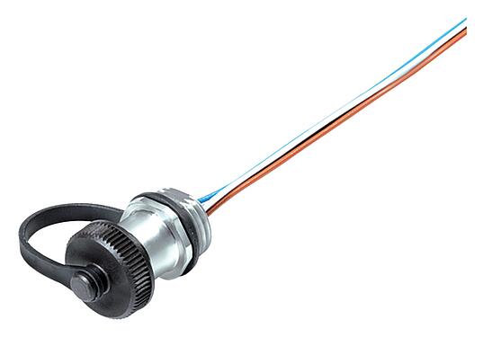 Illustration M12 Female panel mount connector, Contacts: 5, unshielded, single wires, IP68/IP69K, M16x1.5, Front mounting, for outdoor, stainless steel, UV resistant, potted