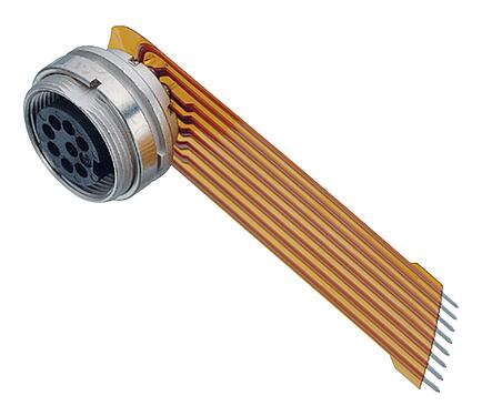 Illustration 09 0474 65 08 - M16 IP40 Female panel mount connector, Contacts: 8 (08-a), unshielded, THT, IP40, front fastened