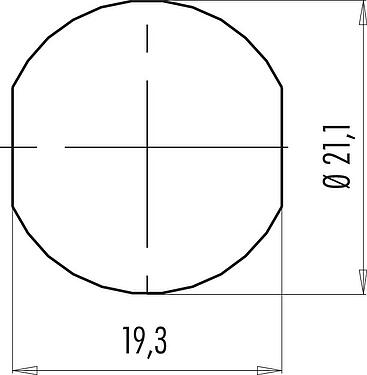 Assembly instructions / Panel cut-out Push Pull Male panel mount connector, Contacts: 5, unshielded, solder, IP40, M21x1,0, Front mounting