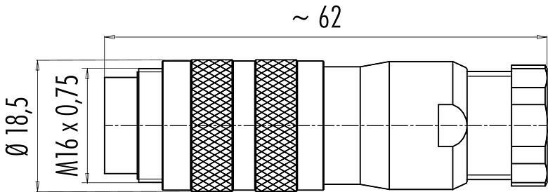 比例图 99 5695 15 24 - 直头针头电缆连接器, 极数: 24, 6.0-8.0mm, 可接屏蔽, 焊接, IP67, UL