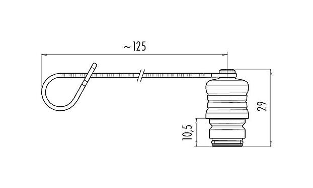 Scale drawing 08 2587 000 000 - Snap-In - protective cap for cable connectors; series 720