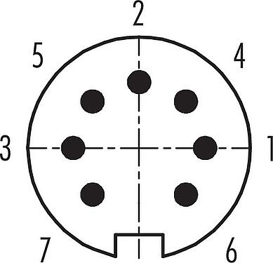联系安排 (外掛程式側) M16 弯角针头电缆连接器, 极数: 7 (07-b), 4.0-6.0mm, 非屏蔽, 焊接, IP40