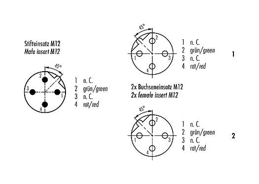 联系安排 (外掛程式側) 77 9853 4330 60702-0200 - M12/M12,M12 带电缆双出口-2孔头带电缆连接器, 极数: 2, 屏蔽, 预铸电缆, IP65, Profibus, PUR, 紫色, 2x0.25mm², 2m