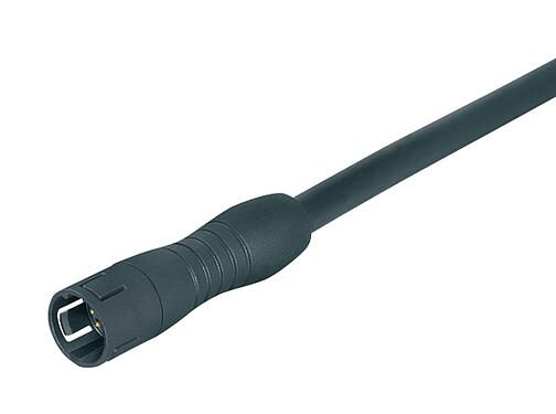 3D视图 77 7405 0000 50003-0200 - Snap-in 快插 直头针头电缆连接器, 极数: 3, 非屏蔽, 预铸电缆, IP67, PUR, 黑色, 3x0.25mm², 2m