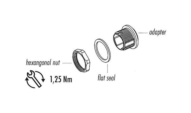 Component part drawing Snap-In Adapter, unshielded, Rear mounting, screwable from the front