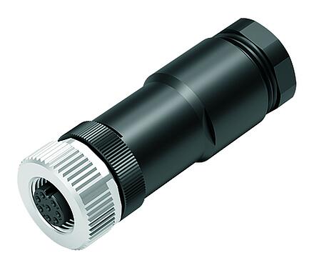 Illustration M12 Female cable duo connector, Contacts: 4, 2.1-3.0 mm (2 cable) or 4-5 mm (2 cable), unshielded, screw clamp, IP67, UL 2238