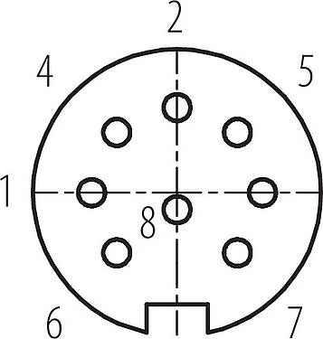 联系安排 (外掛程式側) M16 孔头法兰座, 极数: 8 (08-a), 非屏蔽, THT, IP68, UL 2238, 符合AISG, M18x0,75, 後壁安裝