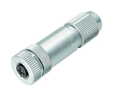 插图 M12 直头孔头电缆连接器, 极数: 4, 5.0-8.0mm, 可接屏蔽, 螺钉接线, IP67, UL 2238, 鸢尾花