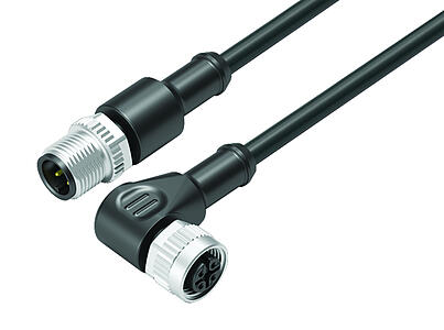 Automation Technology - Sensors and Actuators--Connecting cable male cable connector - female angled connector_VL_KSM12-77-3429_WDM12-3434-50004_black