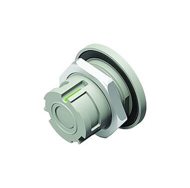 Illustration 09 0774 580 08 - Bayonet Female panel mount connector, Contacts: 8, unshielded, solder, IP67 when unplugged as well, front fastened
