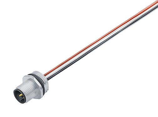 Illustration 76 0231 0011 00004-0200 - M12 Male panel mount connector, Contacts: 4, unshielded, single wires, IP68, UL, M16x1.5