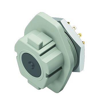 Illustration Snap-In Female panel mount connector, Contacts: 12, unshielded, solder, IP54, Front mounting