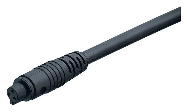 Illustration 79 9006 12 05 - Snap-In Female cable connector, Contacts: 5, unshielded, moulded on the cable, IP40, PVC, black, 5 x 0.25 mm², 2 m