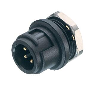 Bayonet Male panel mount connector, Contacts: 8, unshielded, solder, IP40, M10x0.75, Front mounting