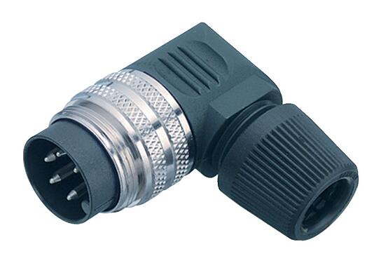 Illustration M16 Male angled connector, Contacts: 8 (08-a), 6.0-8.0 mm, unshielded, solder, IP40