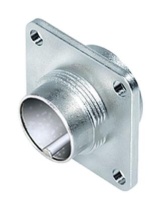M16 Square male panel mount connector, Contacts: 7 (07-a), unshielded, crimping (Crimp contacts must be ordered separately), IP67, UL 2238, M3 (4x), Front mounting