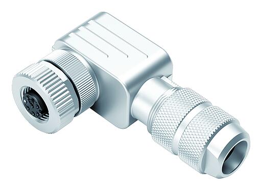 插图 M12 弯角孔头电缆连接器, 极数: 8, 5.0-8.0mm, 可接屏蔽, 螺钉接线, IP67, UL 2238, 鸢尾花