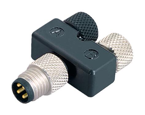 插图 79 5280 00 04 - M8/M8 双分线盒,Y 型分配器, 针头连接器 - 2  孔头连接器, 极数: 4/3, 非屏蔽, 插拔式, IP68, UL